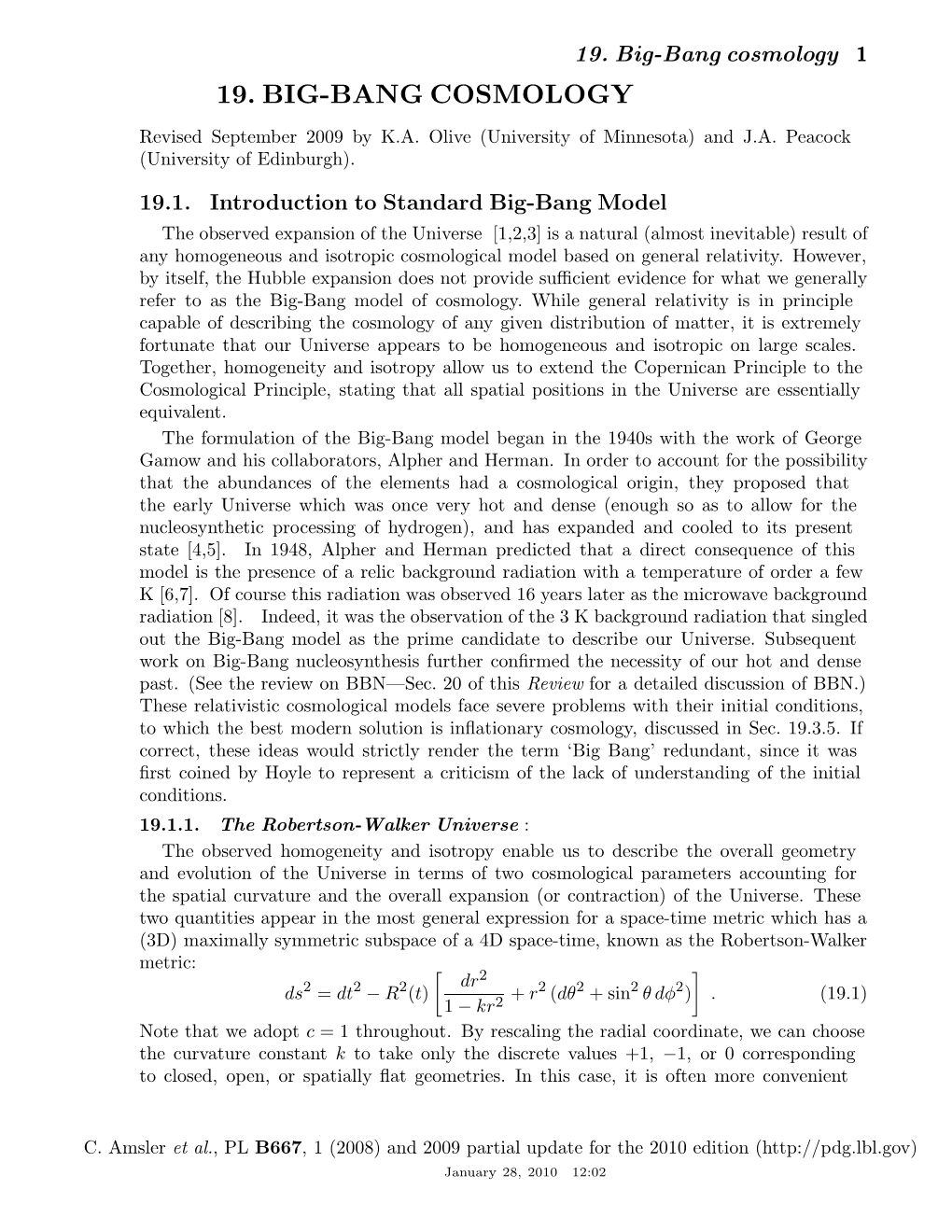 19. Big-Bang Cosmology 1 19