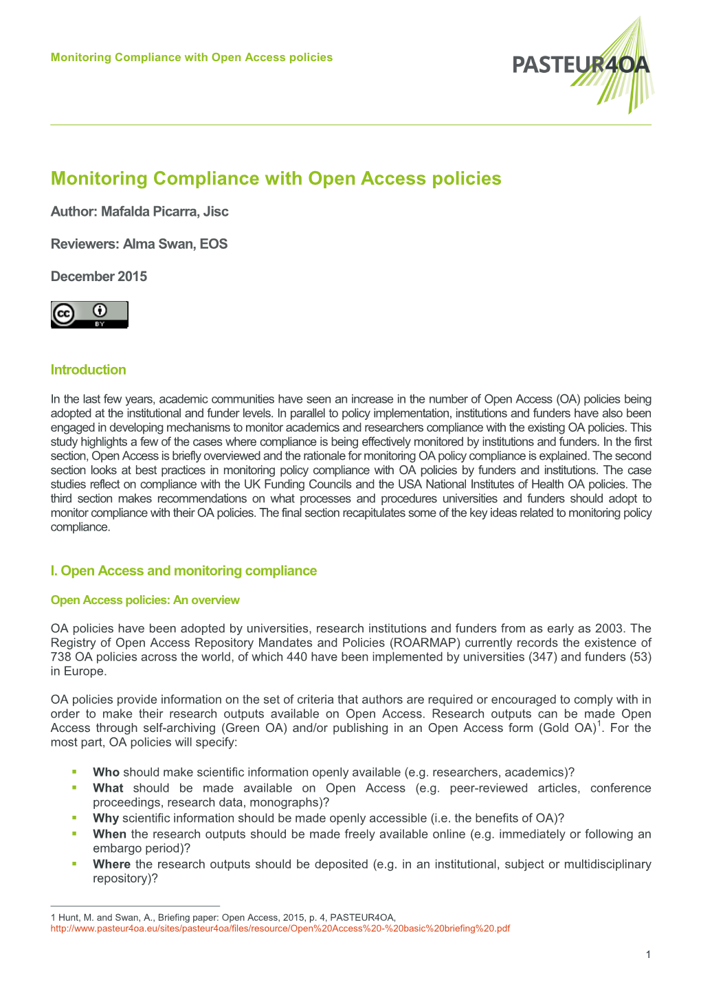 Monitoring Compliance with Open Access Policies