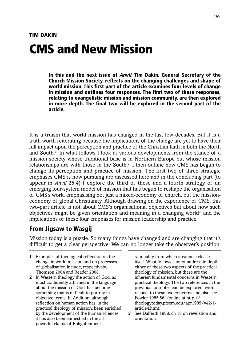 Tim Dakin, "CMS and New Mission," Anvil 25.3
