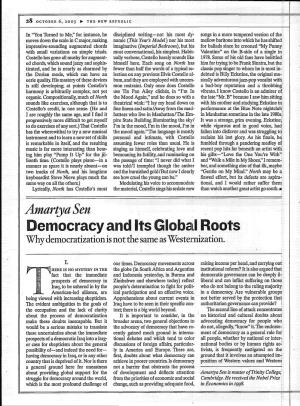 Democracy and Its Globail Roots Why Democratization Is Not the Same As Westernization