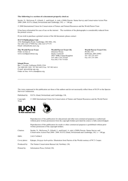 The Following Is a Section of a Document Properly Cited As: Snyder, N., Mcgowan, P., Gilardi, J., and Grajal, A. (Eds.) (2000) P