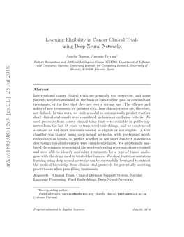 Learning Eligibility in Cancer Clinical Trials Using Deep Neural Networks