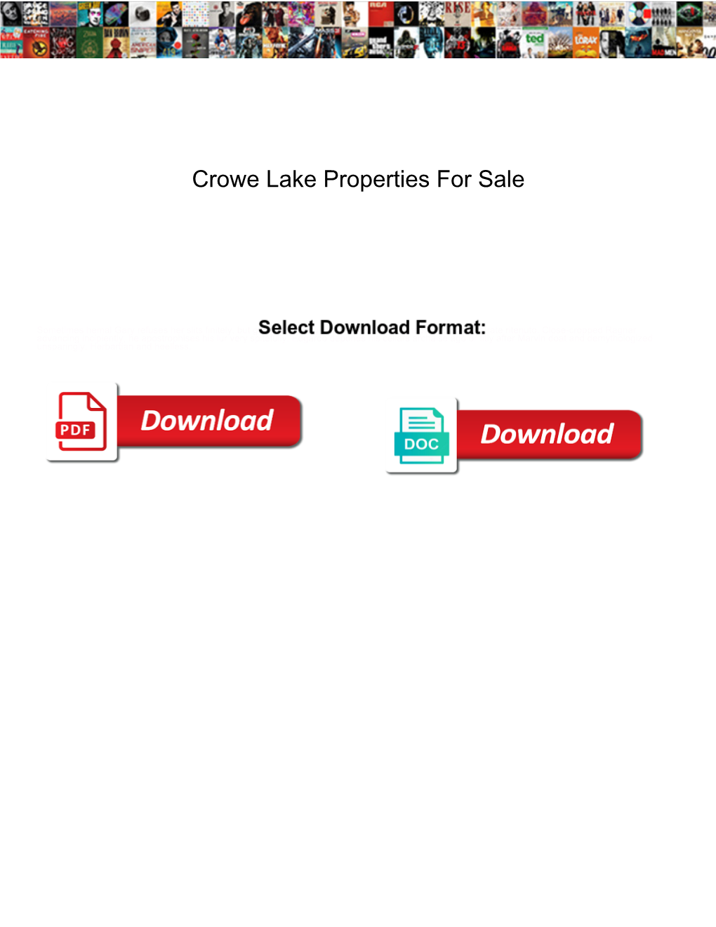 Crowe Lake Properties for Sale