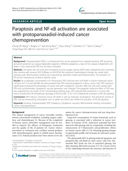 Paraptosis and NF-Κb Activation Are Associated with Protopanaxadiol