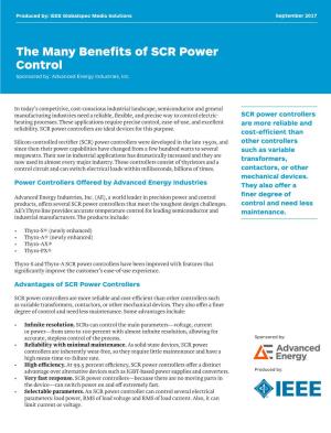 The Many Benefits of SCR Power Control Sponsored By: Advanced Energy Industries, Inc
