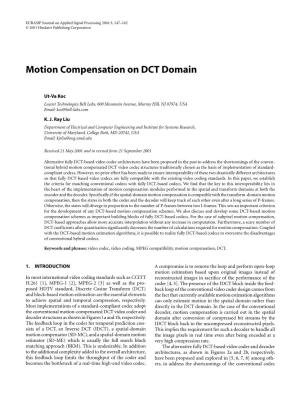 Motion Compensation on DCT Domain