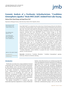 Genomic Analysis of a Freshwater Actinobacterium, “Candidatus