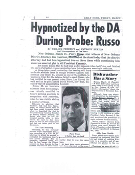 Hypnotized by the DA During Probe: Russo
