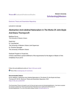 Abstraction and Libidinal Nationalism in the Works of John Boyle and Diana Thorneycroft