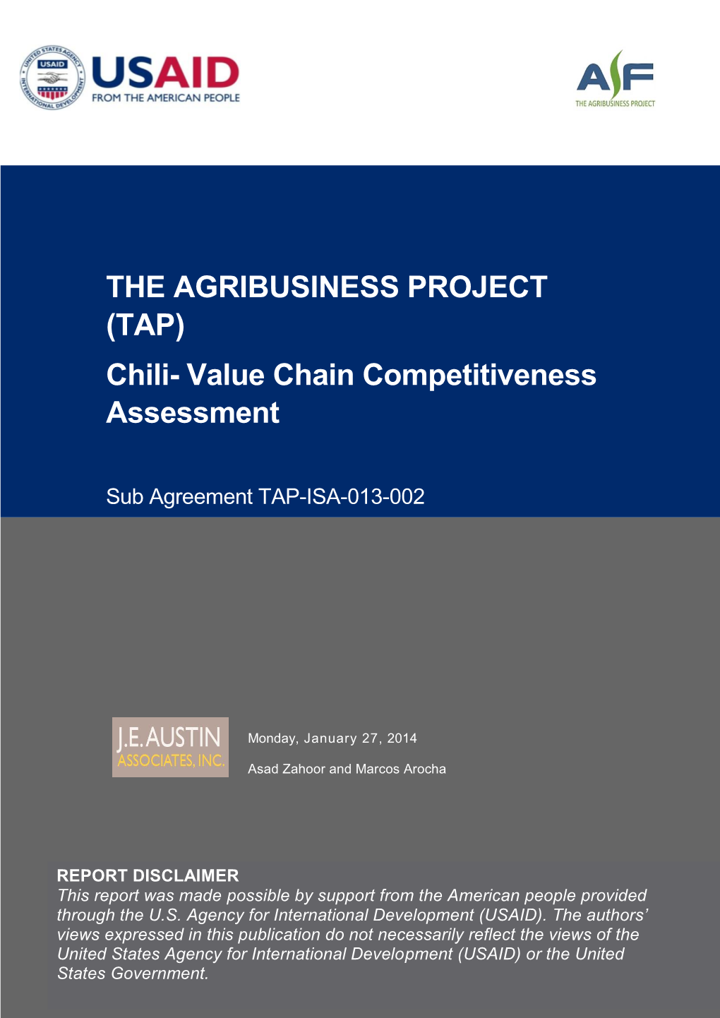 (TAP) Chili- Value Chain Competitiveness Assessment
