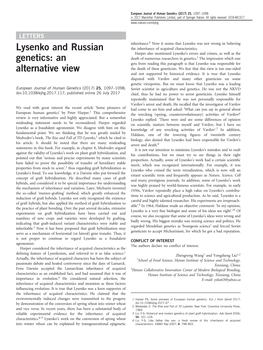 Lysenko and Russian Genetics