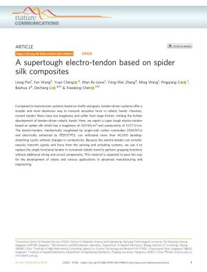 A Supertough Electro-Tendon Based on Spider Silk Composites