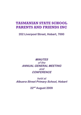 Tasmanian State School Parents and Friends Inc