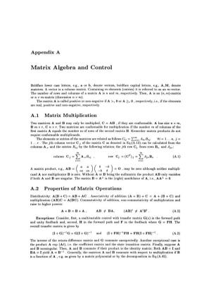 Matrix Algebra and Control