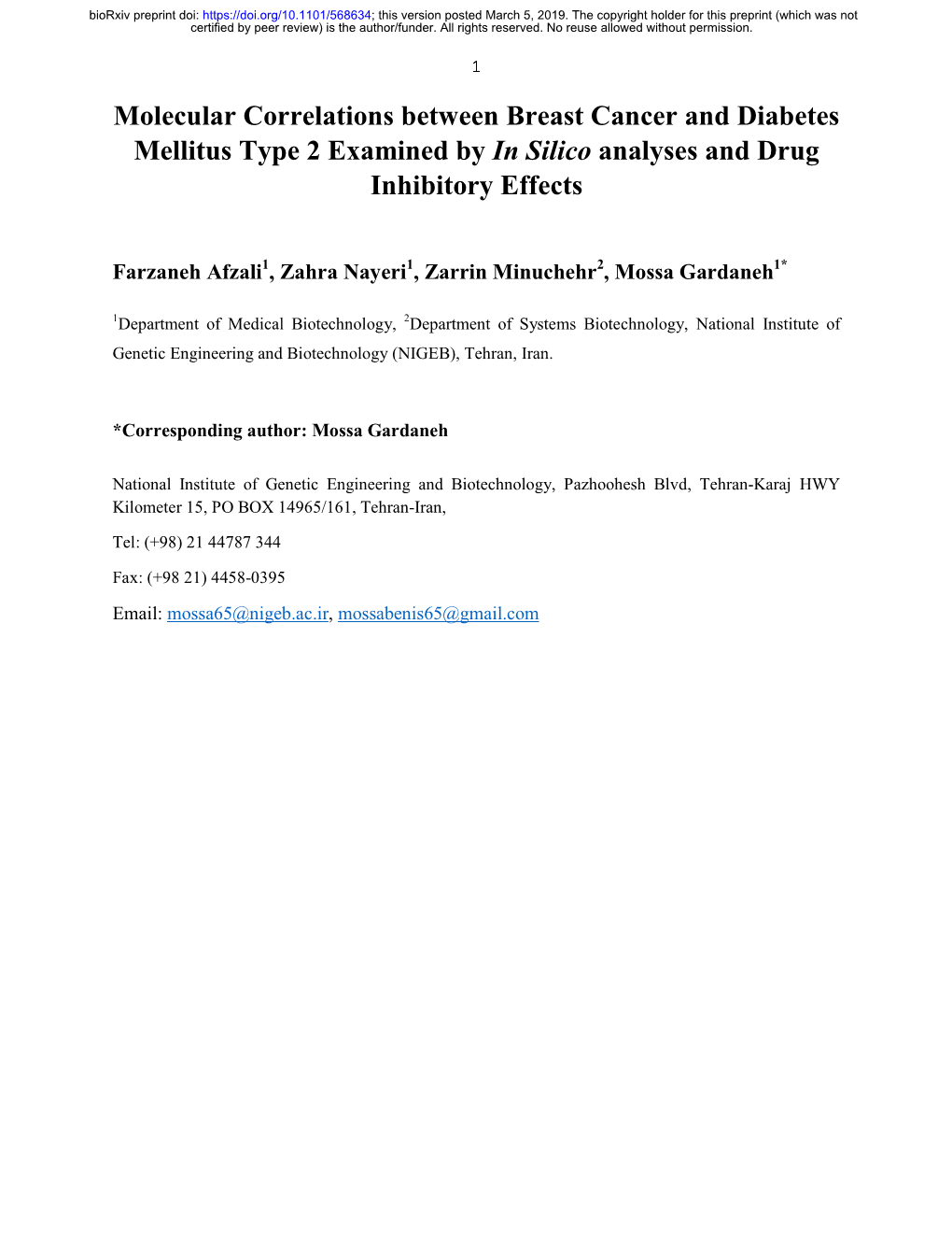 Molecular Correlations Between Breast Cancer and Diabetes Mellitus Type 2 Examined by in Silico Analyses and Drug Inhibitory Effects