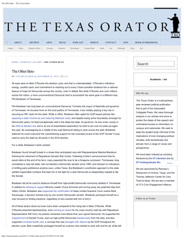 The Other Beto – the Texas Orator