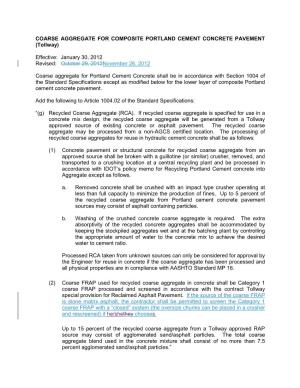 COARSE AGGREGATE for COMPOSITE PORTLAND CEMENT CONCRETE PAVEMENT (Tollway)