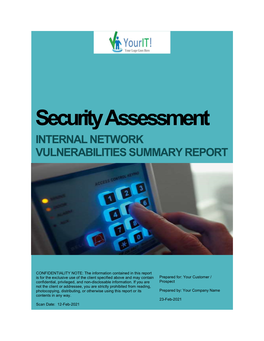 Security Assessment INTERNAL NETWORK VULNERABILITIES SUMMARY REPORT