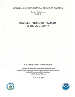 Charles Fitzhugh Talman : a Bibliography