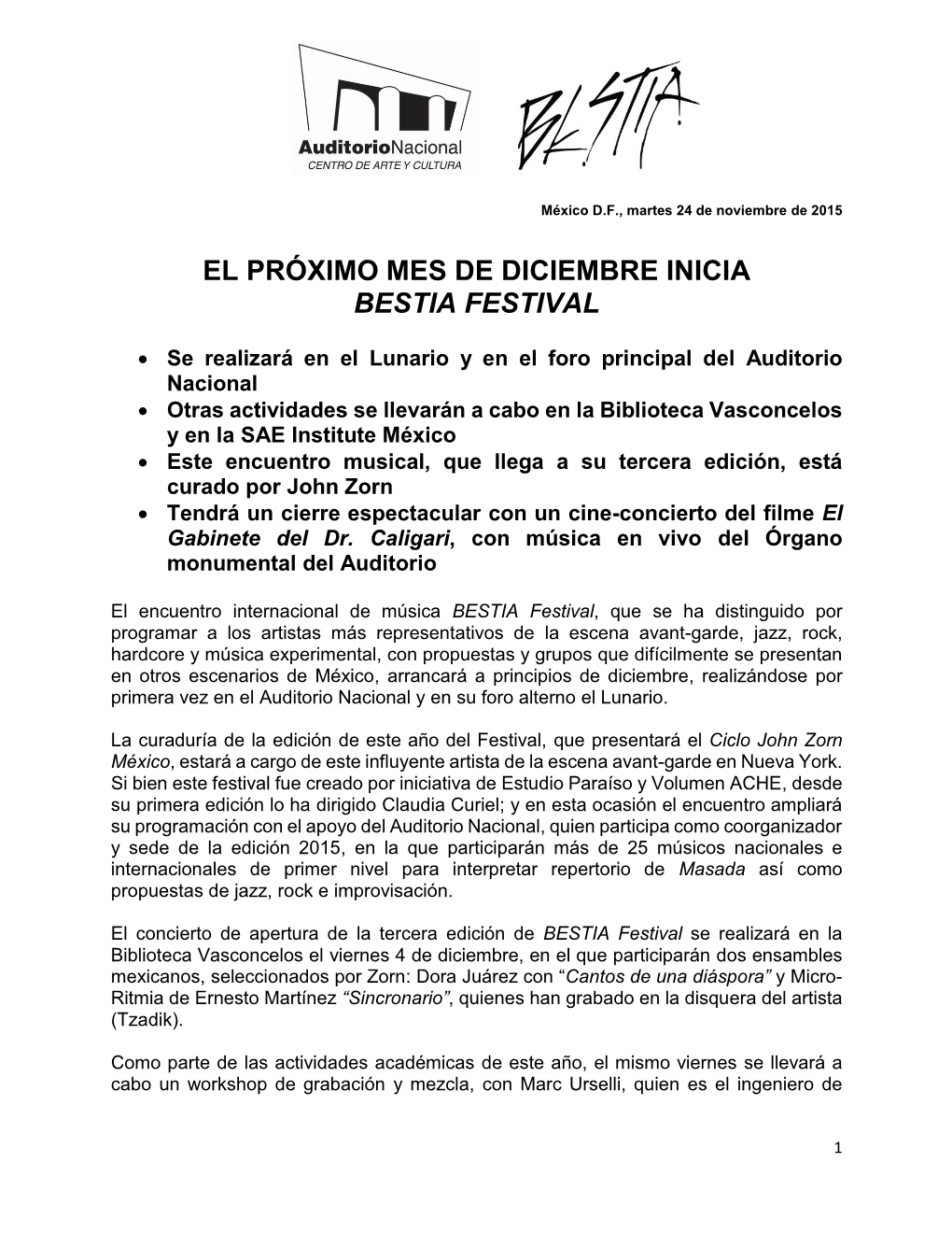 El Próximo Mes De Diciembre Inicia Bestia Festival