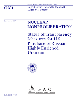 RCED-99-194 Nuclear Nonproliferation: Status Of