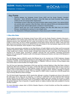 SUDAN: Weekly Humanitarian Bulletin