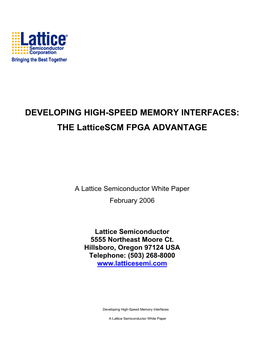 Memory Controller SC White Paper