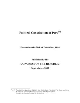 Political Constitution of Peru