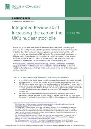 Integrated Review 2021: Increasing the Cap on the Nuclear Stockpile