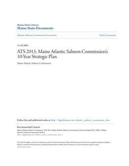 Maine Atlantic Salmon Commission's 10-Year Strategic Plan