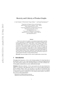 Boxicity and Cubicity of Product Graphs