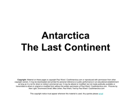 Antarctica the Last Continent