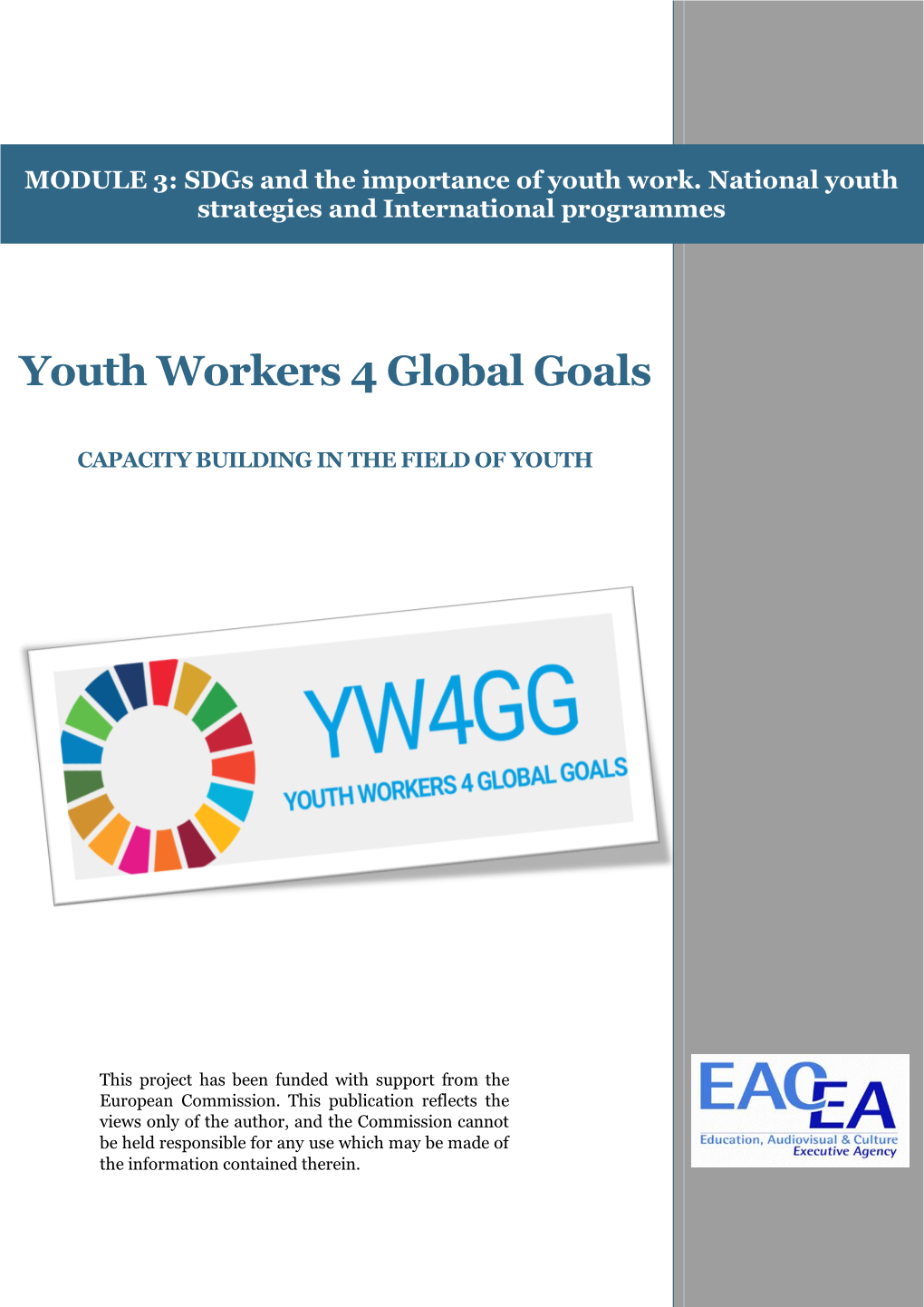 MODULE 3: Sdgs and the Importance of Youth Work. National Youth Strategies and International Programmes