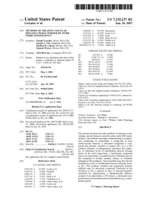 United States Patent (10) Patent No.: US 7,235,237 B2 L0scalz0 Et Al