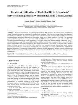 Services, Maasai Women, Kenya