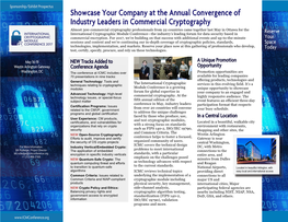 Showcase Your Company at the Annual Convergence of Industry Leaders in Commercial Cryptography