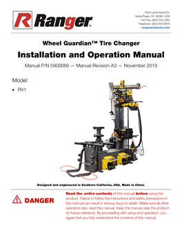 RV1 Tire Changer Manual