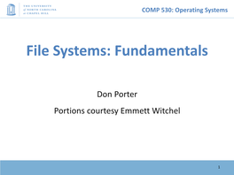 File Systems: Fundamentals