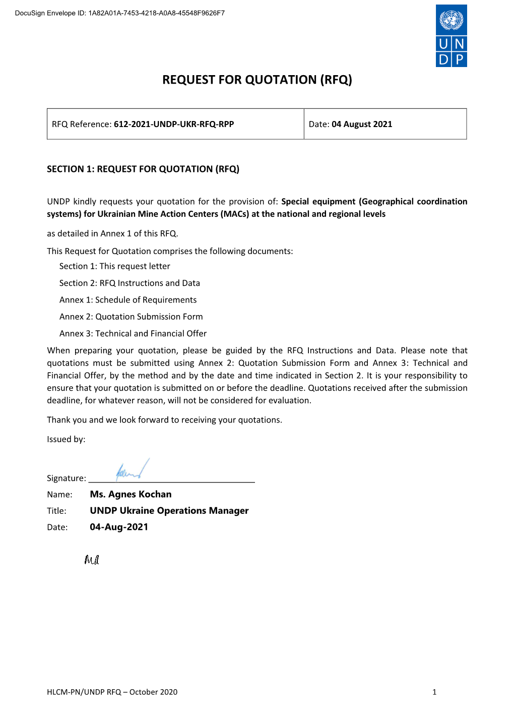 Request for Quotation (Rfq)