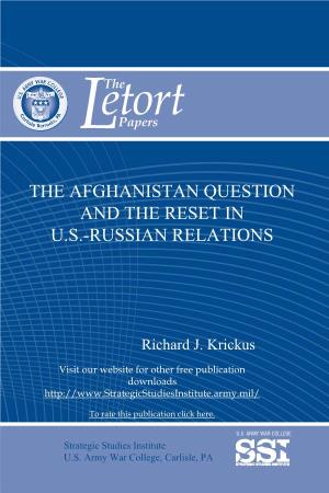 The Afghanistan Question and the Reset in US-Russian Relations