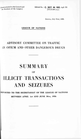 Illicit Transactions and Seizures