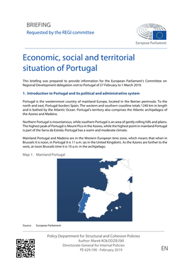 Economic, Social and Territorial Situation of Portugal