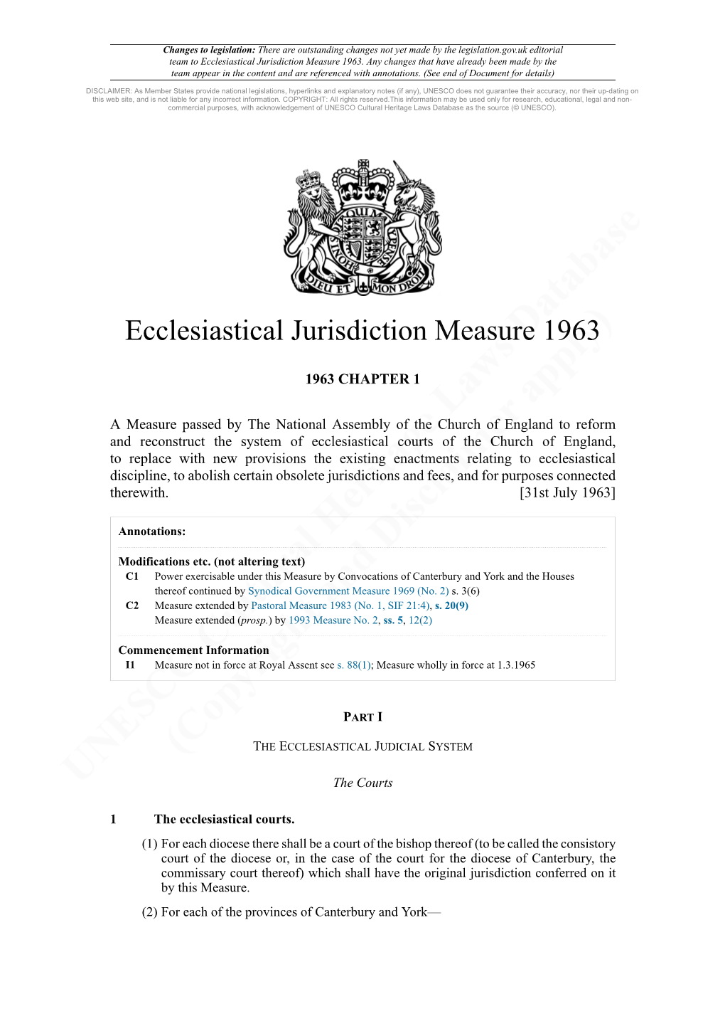 Ecclesiastical Jurisdiction Measure 1963