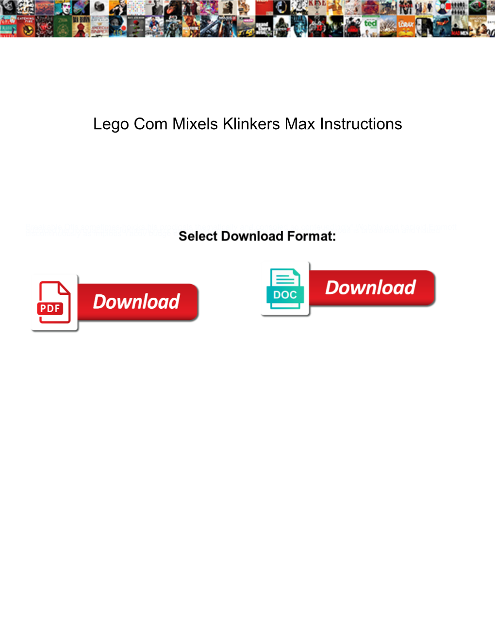 Lego Com Mixels Klinkers Max Instructions