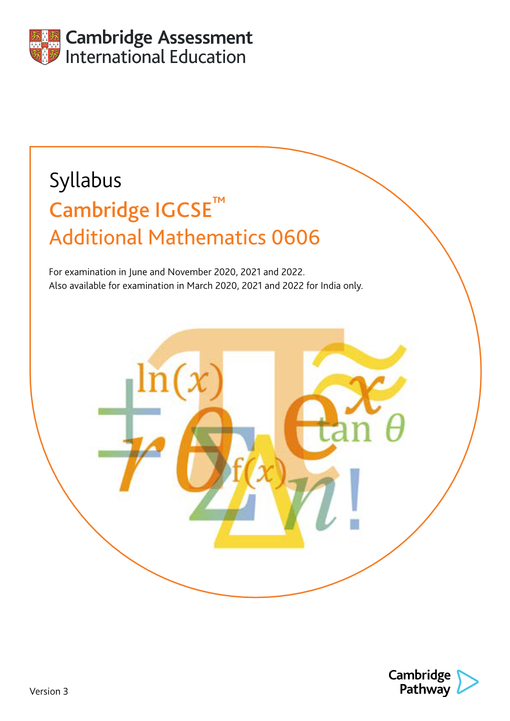 IGCSE Additional Maths 0606 Y20-22