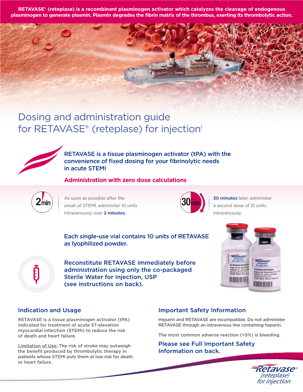 Dosing and Administration Guide for RETAVASE® (Reteplase) for Injection1