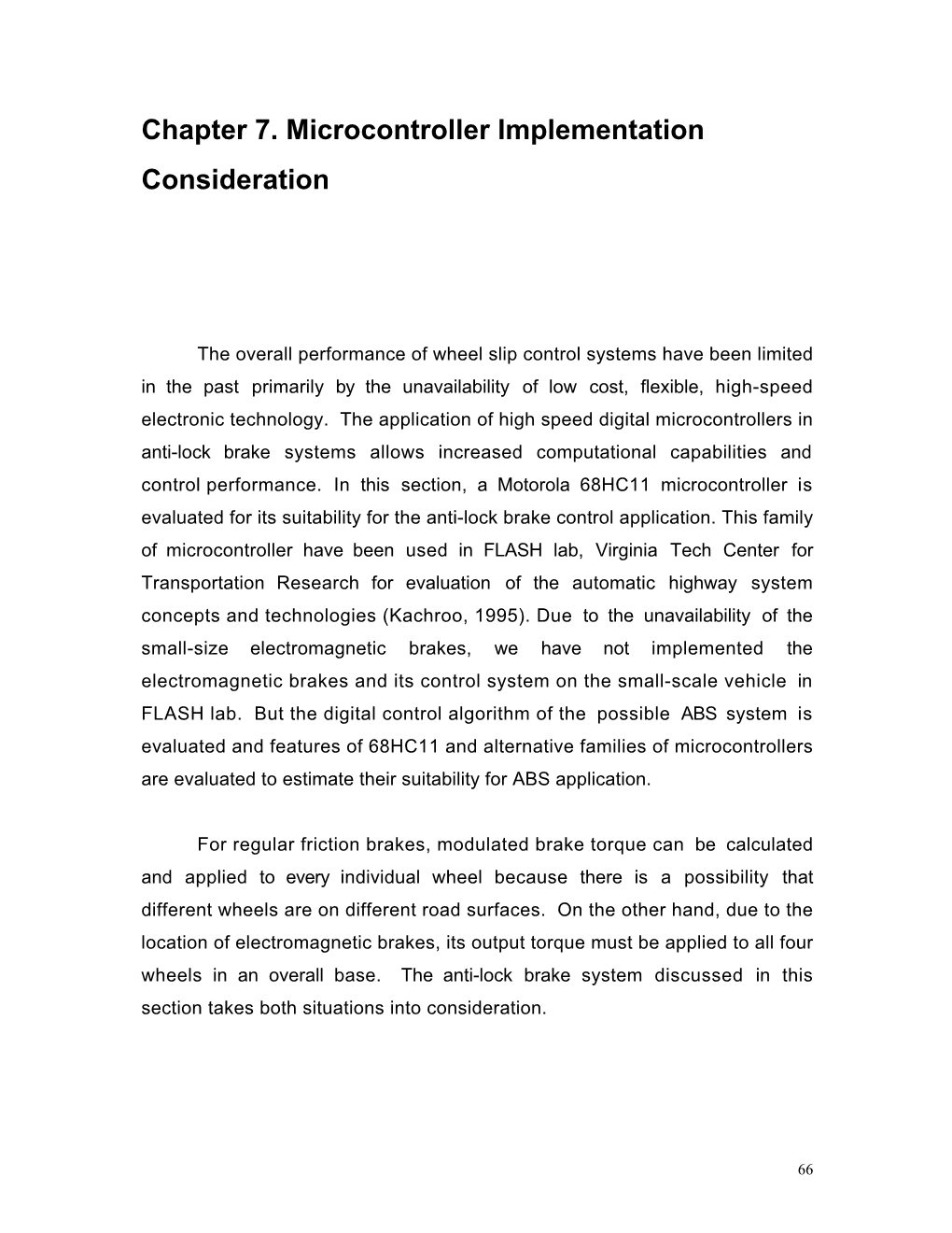 Chapter 7. Microcontroller Implementation Consideration