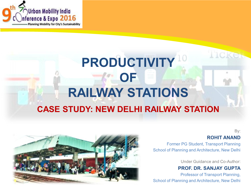 Productivity of Railway Stations