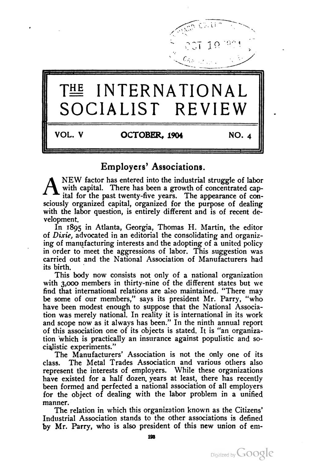 International Socialist Review (1900) Vol 05