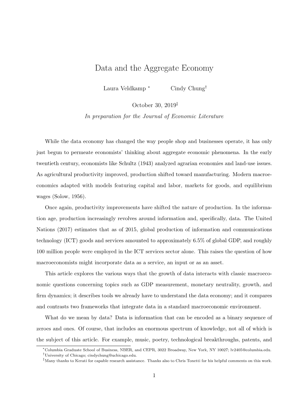 Data and the Aggregate Economy